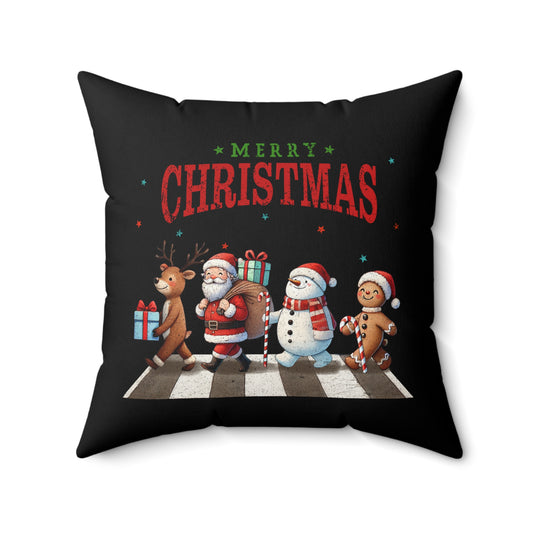 Christmas - Spun Polyester Square Pillow - Santa Team