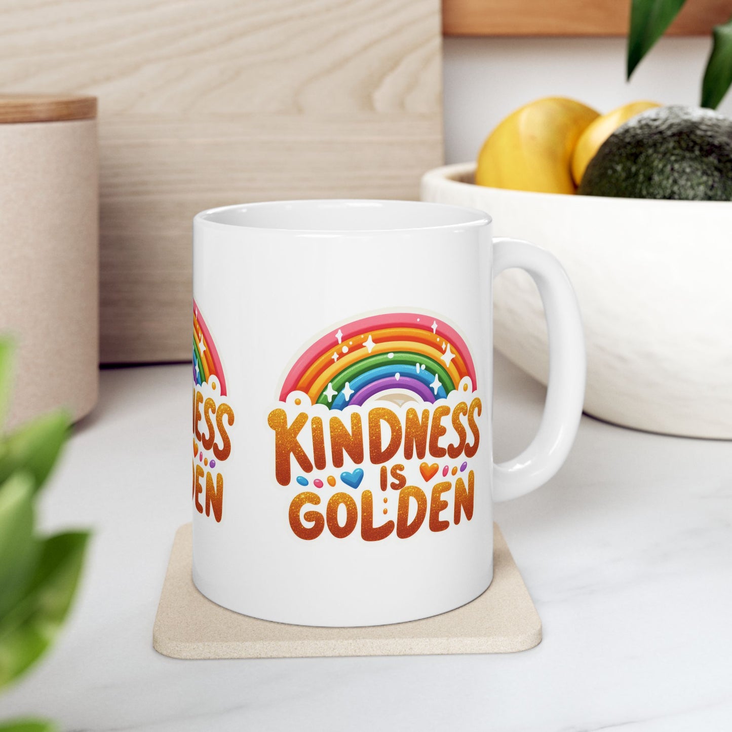 Ceramic Mug, (11oz, 15oz) -  KINDNESS IS GOLDEN