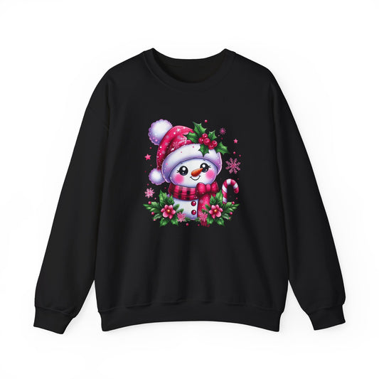 Christmas - Unisex Heavy Blend™ Crewneck Sweatshirt - Pink Snowman