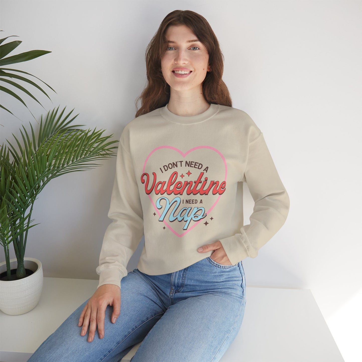 Valentine's - Unisex Heavy Blend™ Crewneck Sweatshirt - Valentine Nap