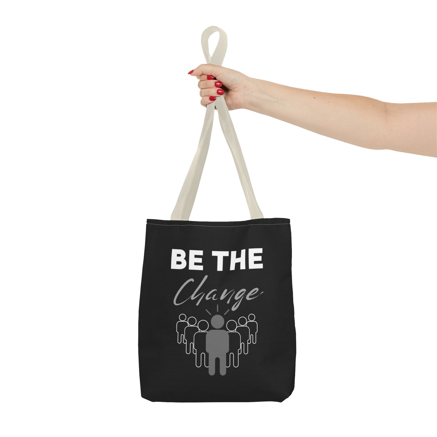 Tote Bag (AOP) - Be the Change - Black