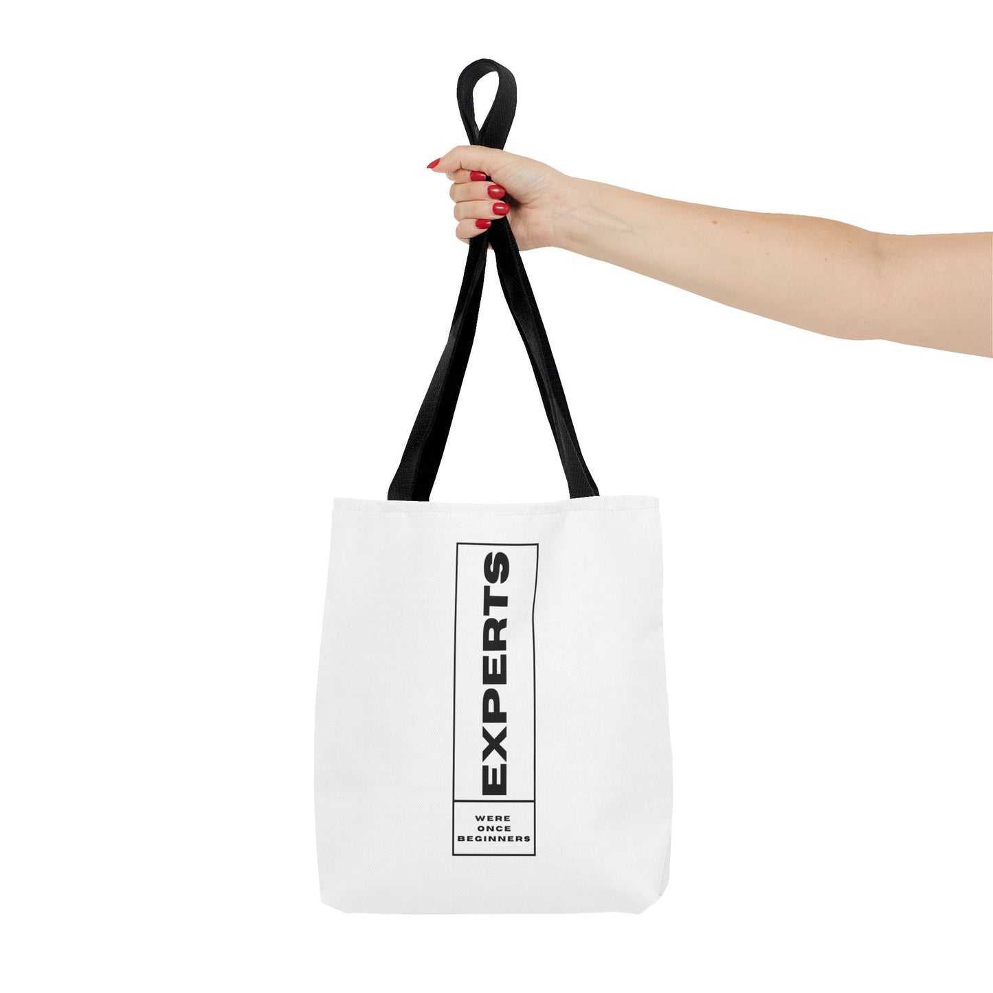 Tote Bag (AOP) - Experts Were Once Beginners - White