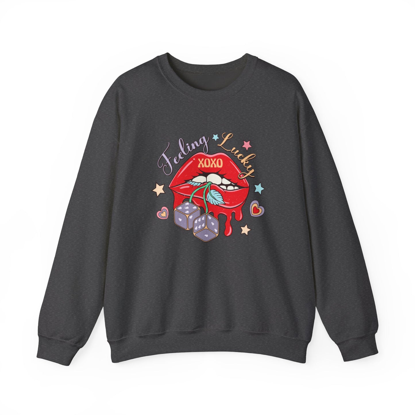 Valentine's - Unisex Heavy Blend™ Crewneck Sweatshirt - Feeling Lucky XOXO