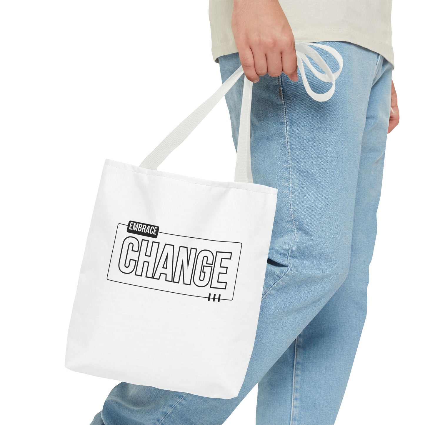 Tote Bag (AOP) - Embrace Change - White