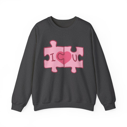 Valentine's - Unisex Heavy Blend™ Crewneck Sweatshirt - I Love You - Puzzle Design