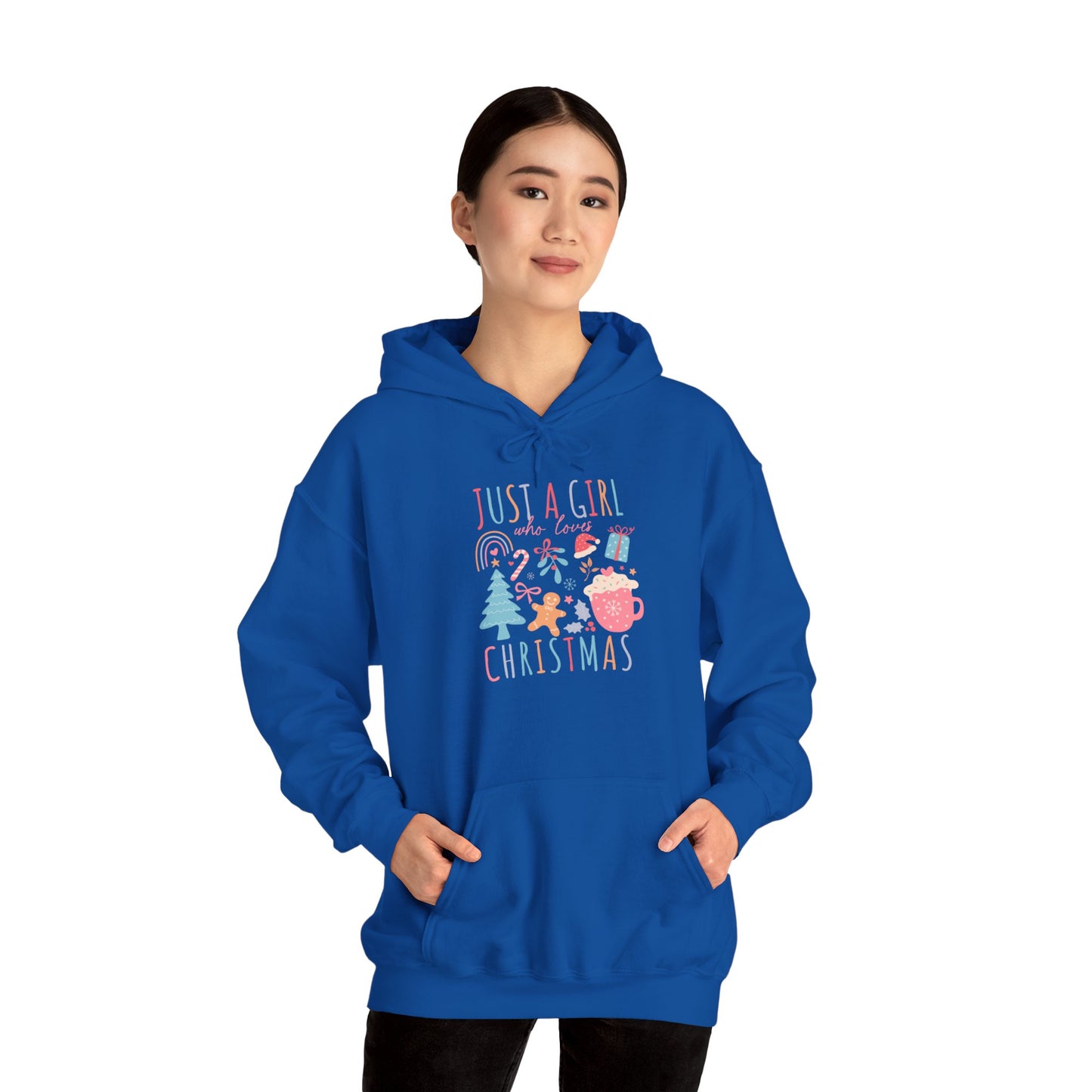 Christmas - Unisex Heavy Blend™ Hooded Sweatshirt - Just A Girl Who Loves Christmas