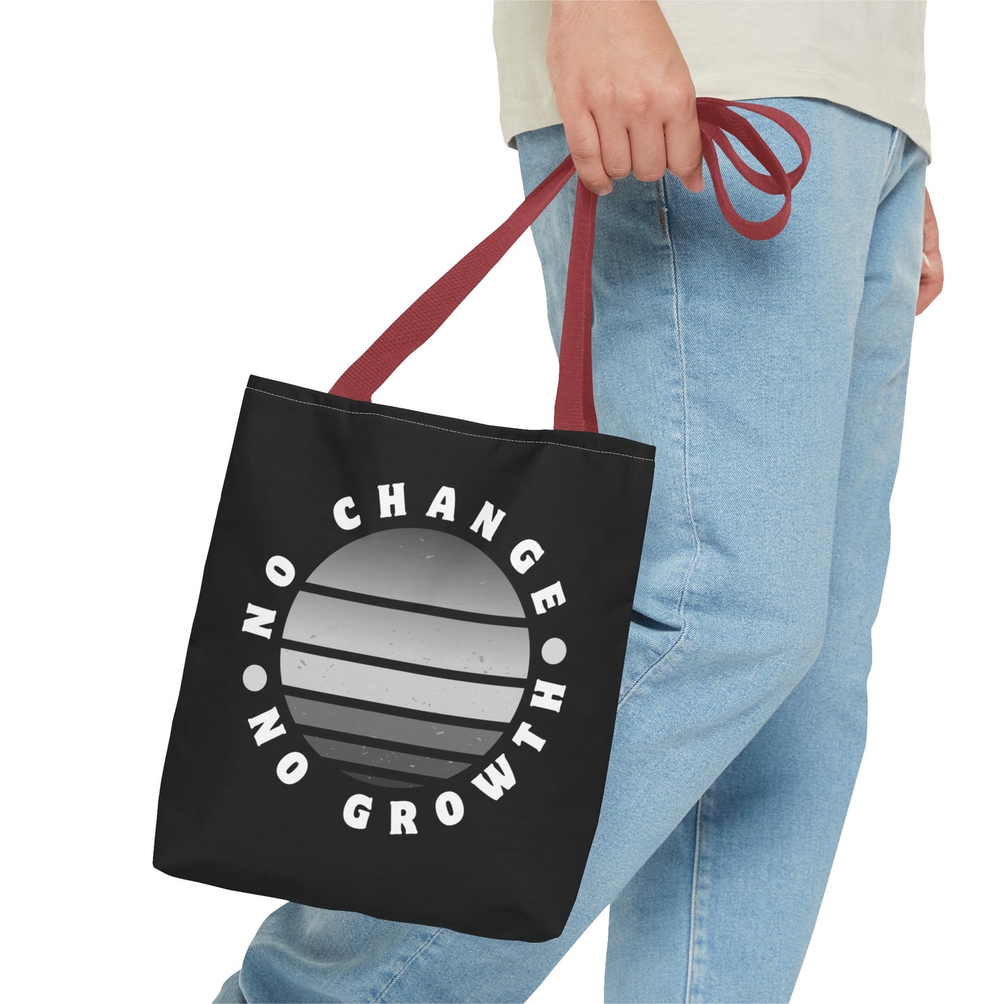 Tote Bag (AOP) - No Change No Growth - Black