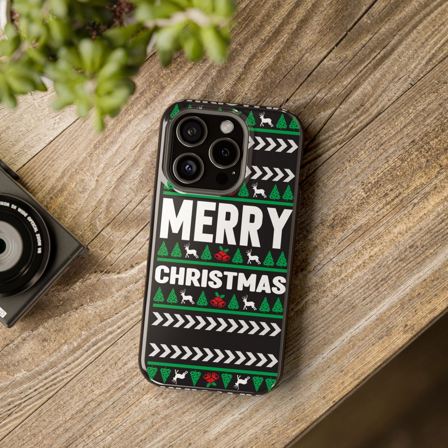 Christmas - Magnetic Tough Cases - Merry Christmas - Black & Green