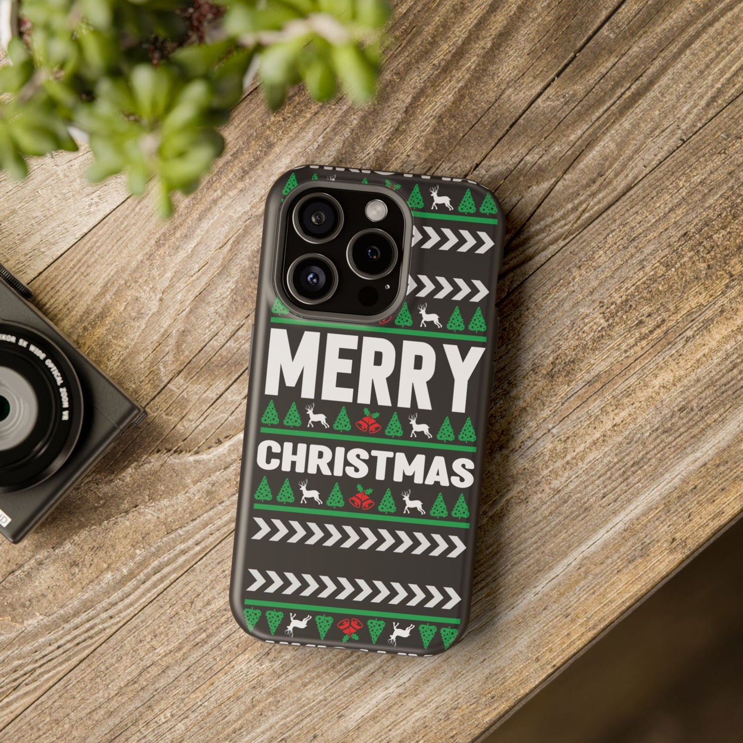 Christmas - Magnetic Tough Cases - Merry Christmas - Black & Green