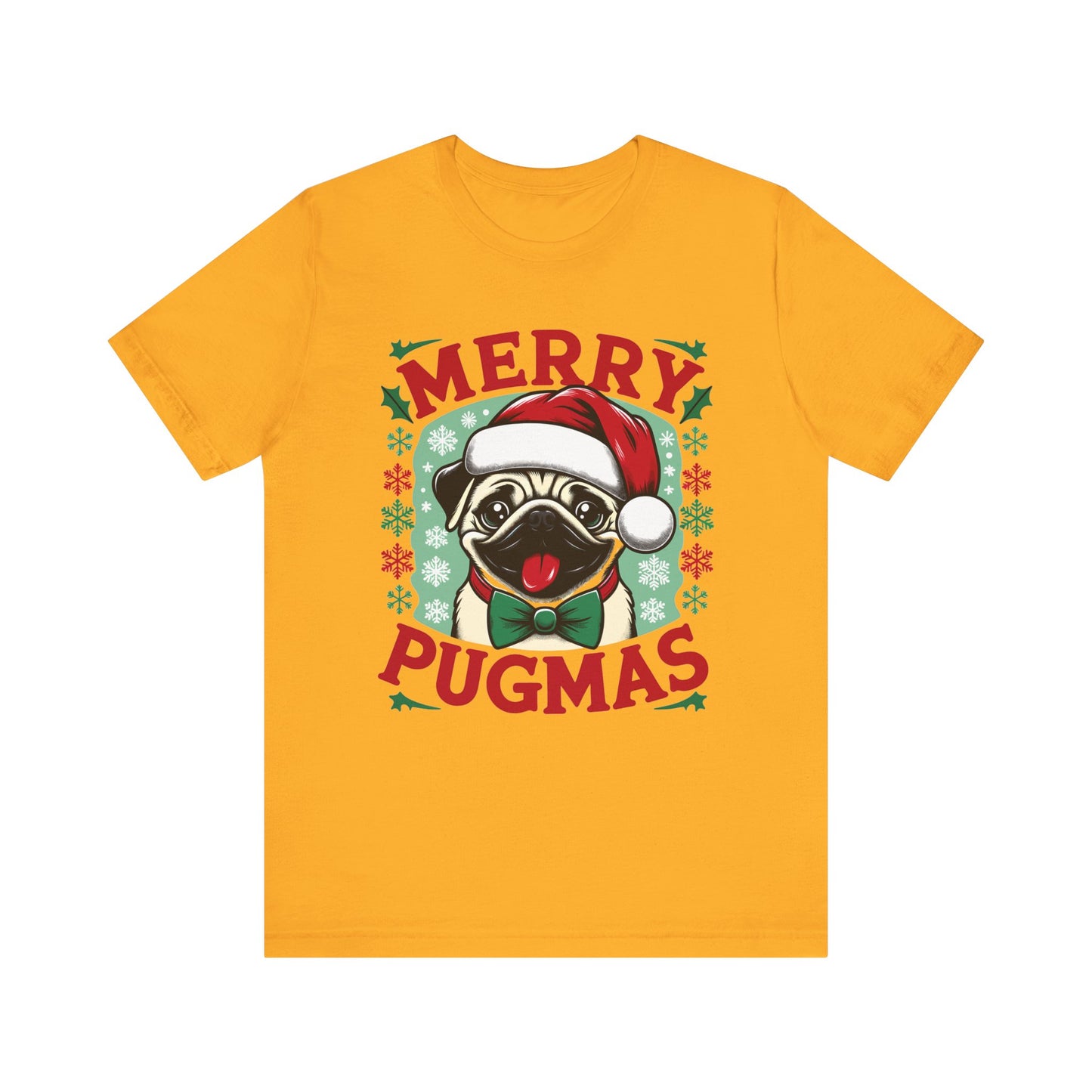 Christmas - Unisex Jersey Short Sleeve Tee - Merry Pugmas