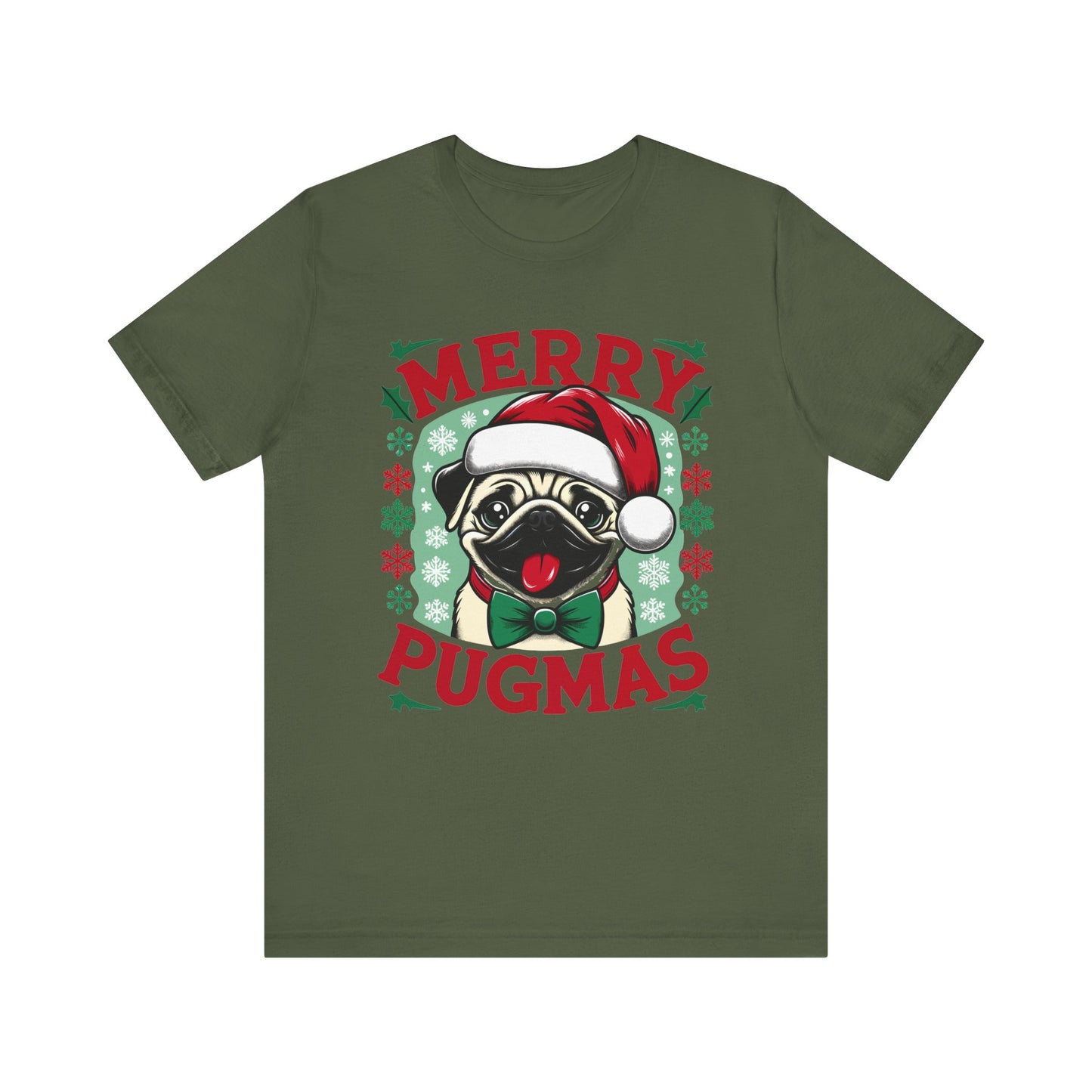 Christmas - Unisex Jersey Short Sleeve Tee - Merry Pugmas