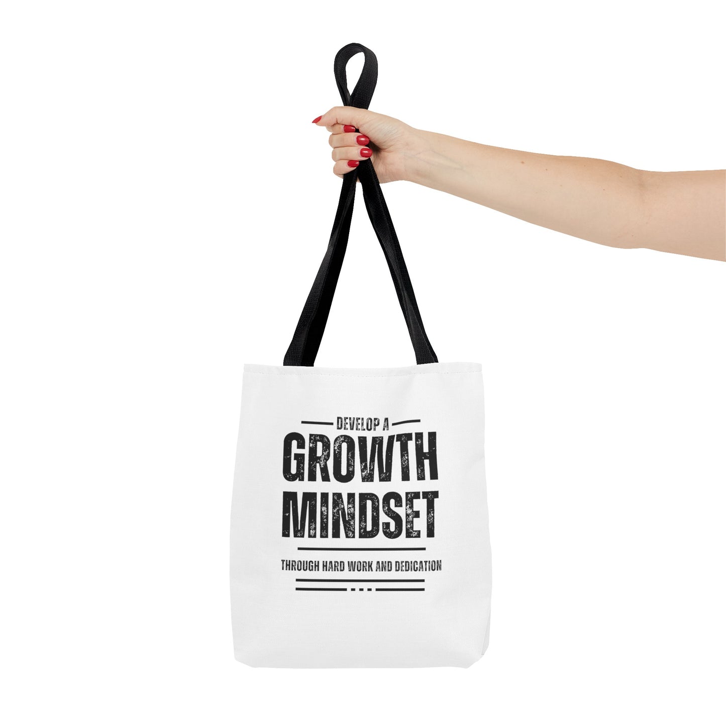 Tote Bag (AOP) - Develop a growth mindset - White