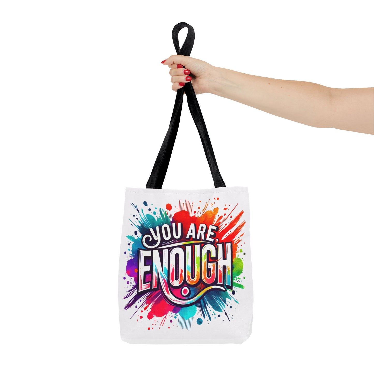 Tote Bag (AOP) - You Are Enough - White