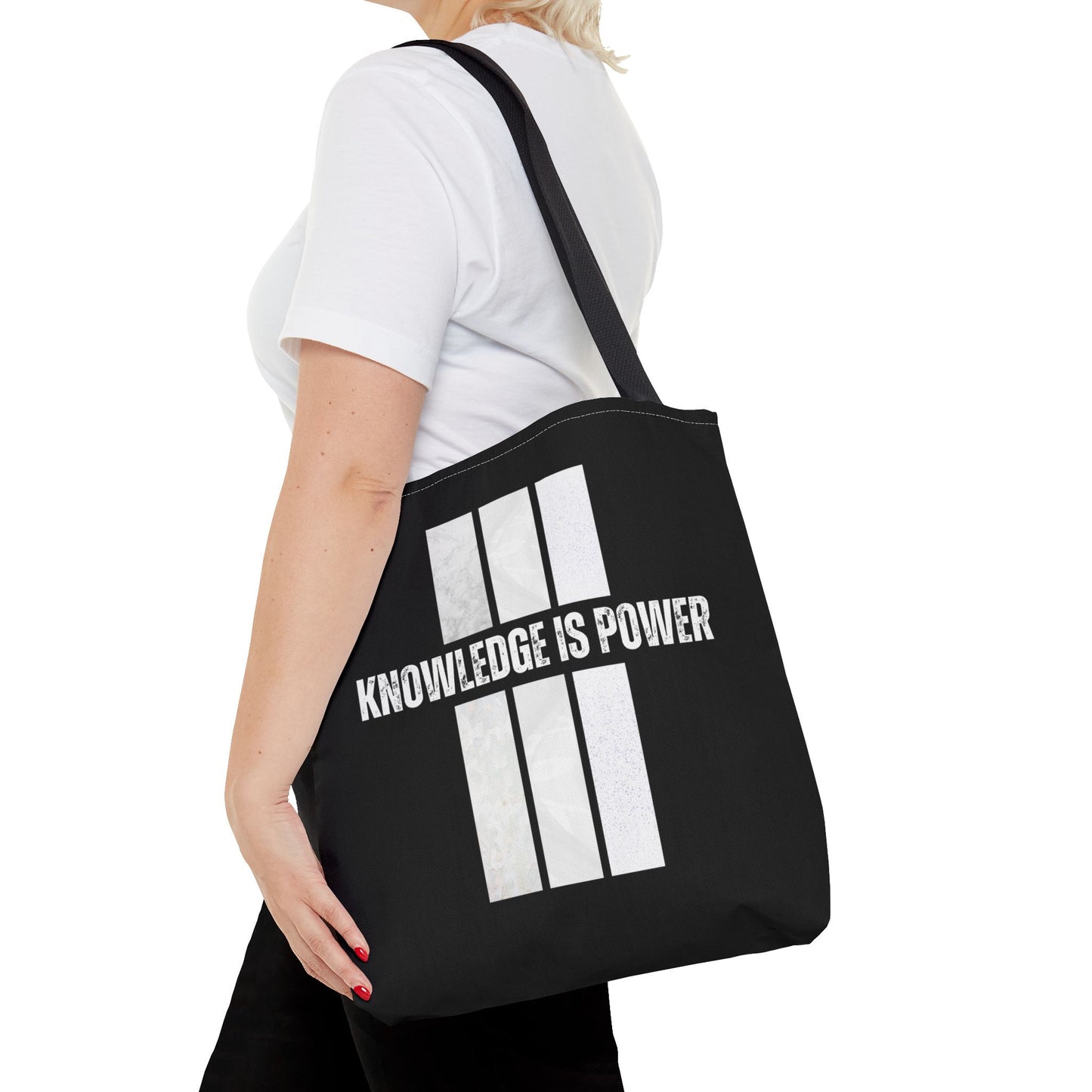 Tote Bag (AOP) - Knowledge Is Power - Black