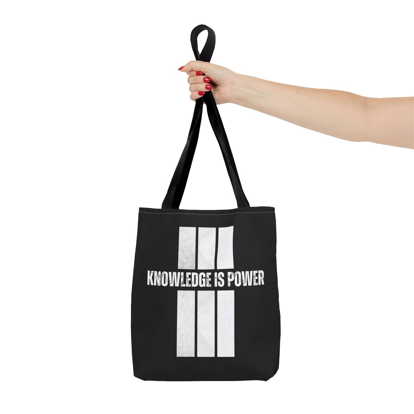 Tote Bag (AOP) - Knowledge Is Power - Black