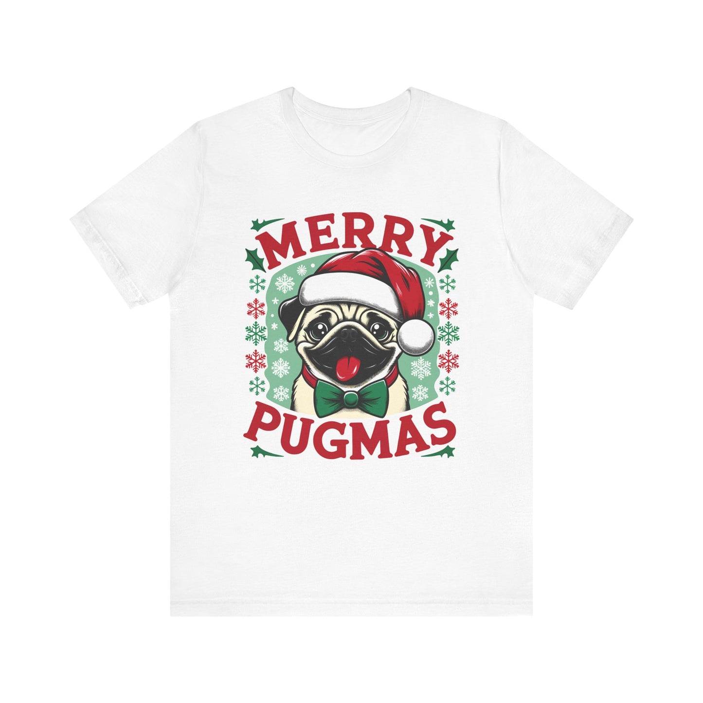 Christmas - Unisex Jersey Short Sleeve Tee - Merry Pugmas