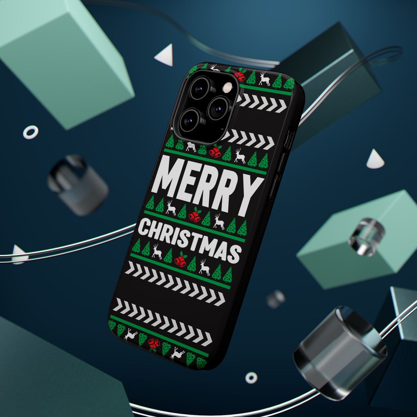 Christmas - Magnetic Tough Cases - Merry Christmas - Black & Green