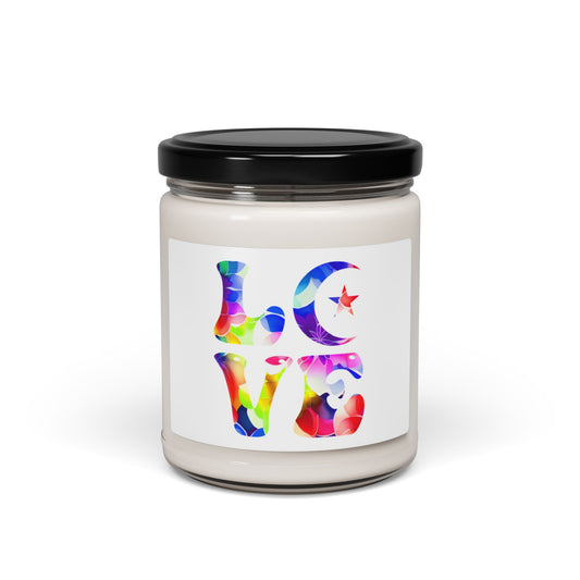 Valentine's - Scented Soy Candle, 9oz - Colorful Love Design