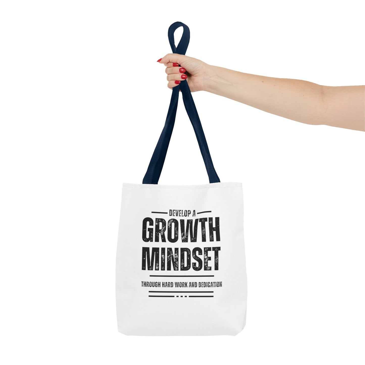 Tote Bag (AOP) - Develop a growth mindset - White