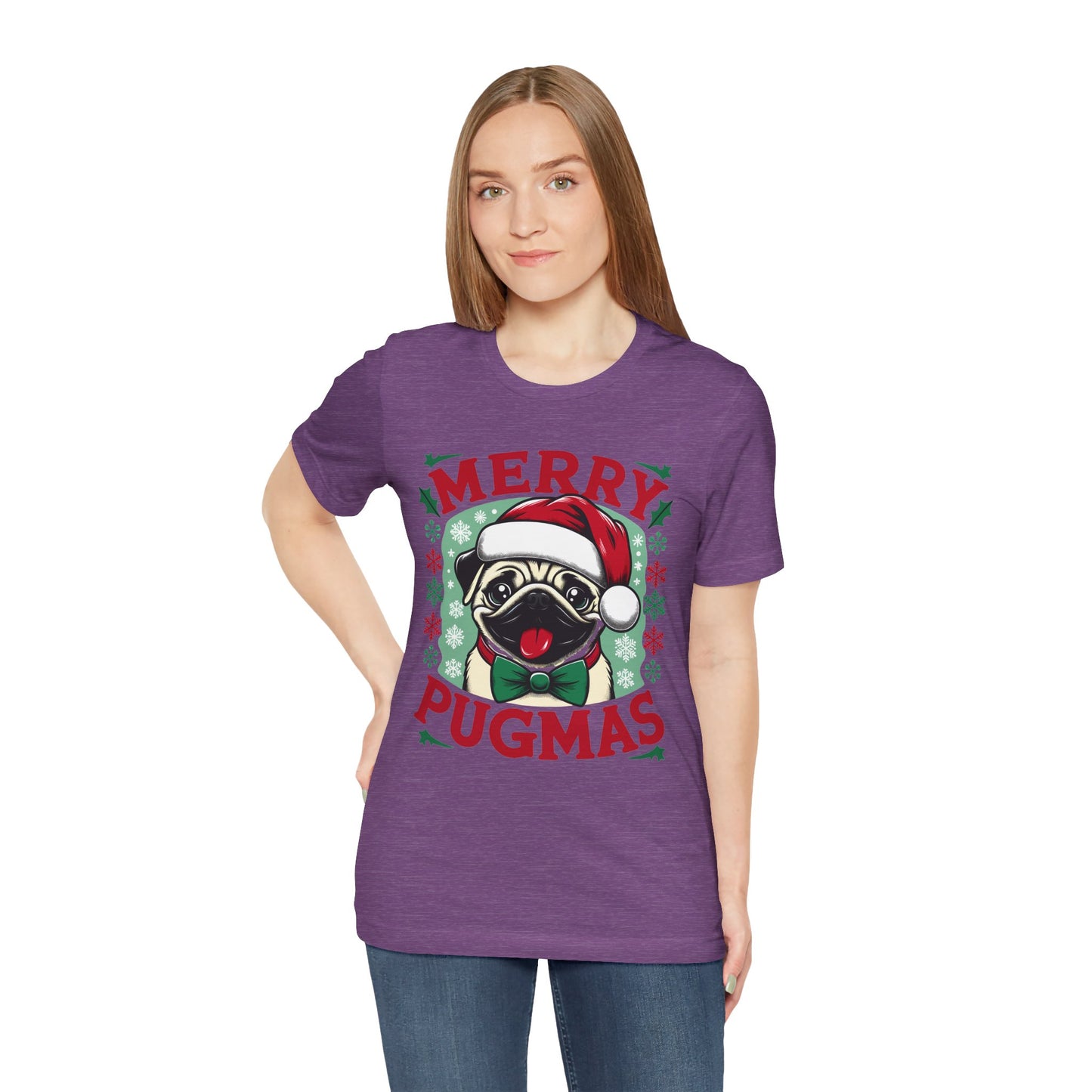 Christmas - Unisex Jersey Short Sleeve Tee - Merry Pugmas