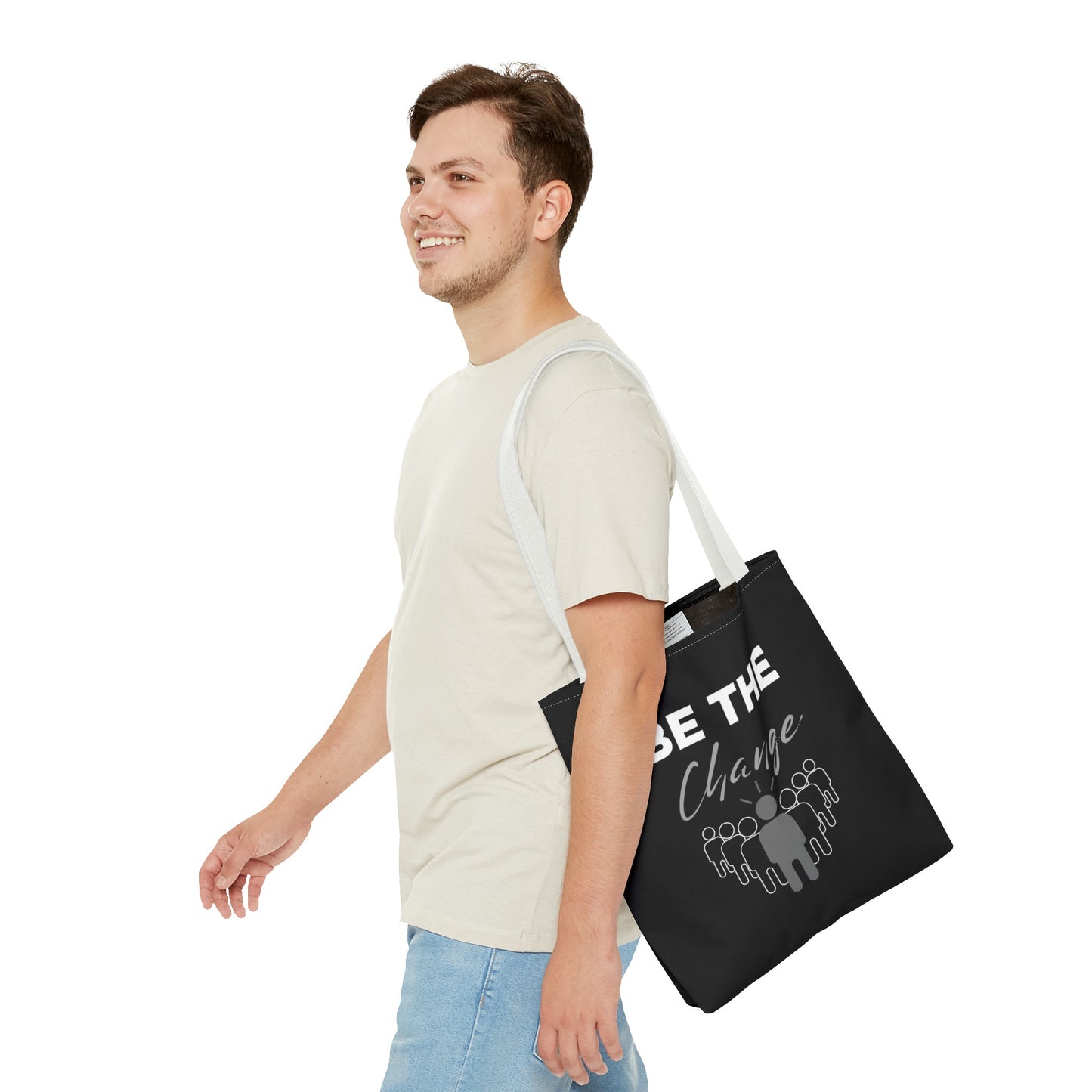 Tote Bag (AOP) - Be the Change - Black