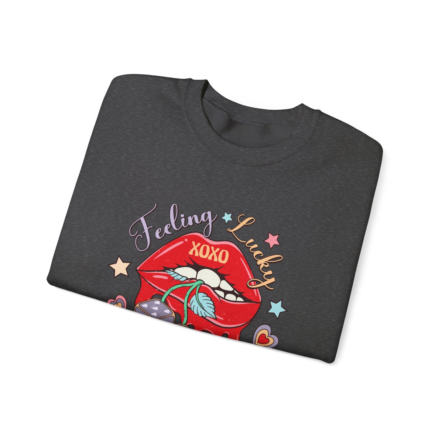 Valentine's - Unisex Heavy Blend™ Crewneck Sweatshirt - Feeling Lucky XOXO