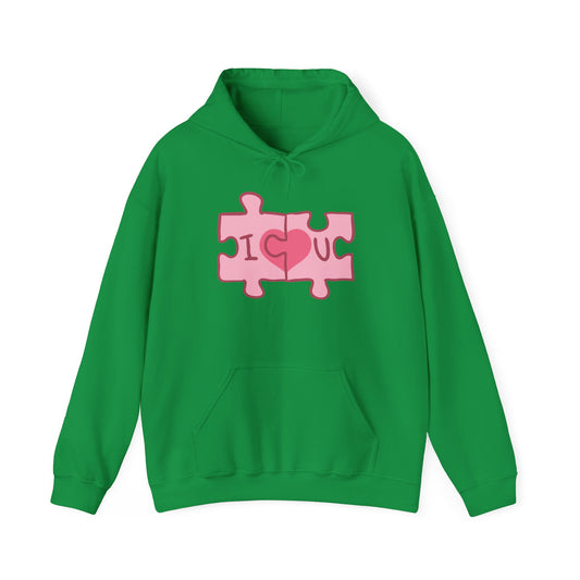 Valentine's - Unisex Heavy Blend™ Hooded Sweatshirt - I Love You - Puzzle Design