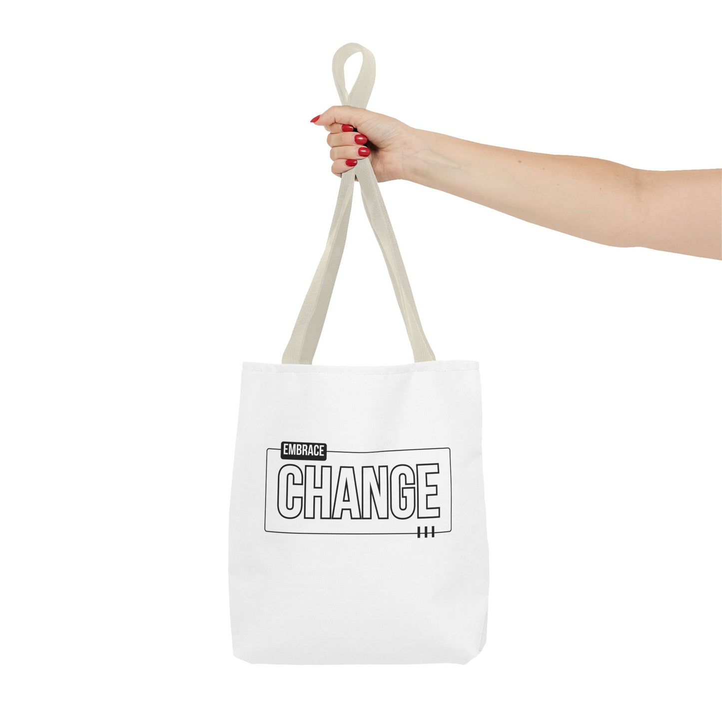 Tote Bag (AOP) - Embrace Change - White