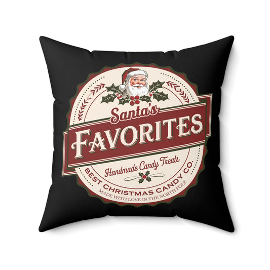 Christmas - Spun Polyester Square Pillow - Santa's Favorites