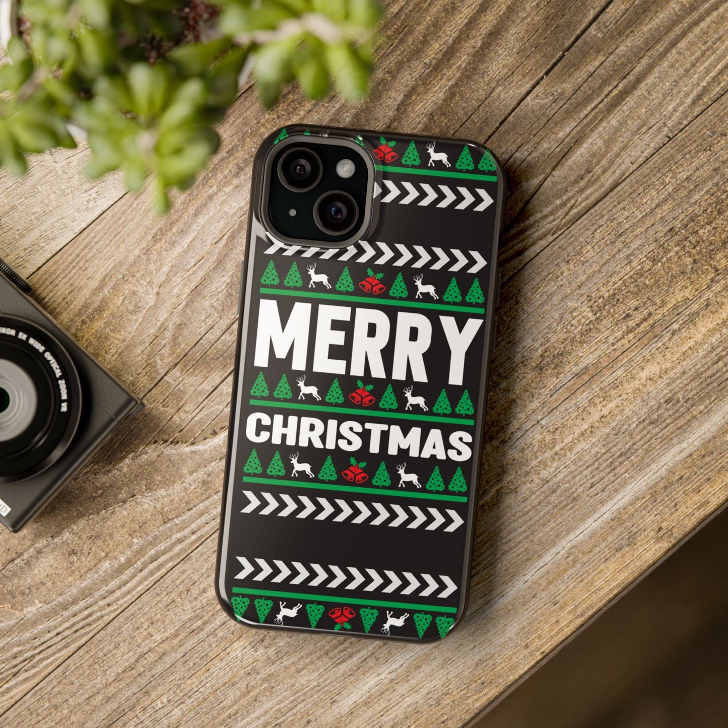 Christmas - Magnetic Tough Cases - Merry Christmas - Black & Green