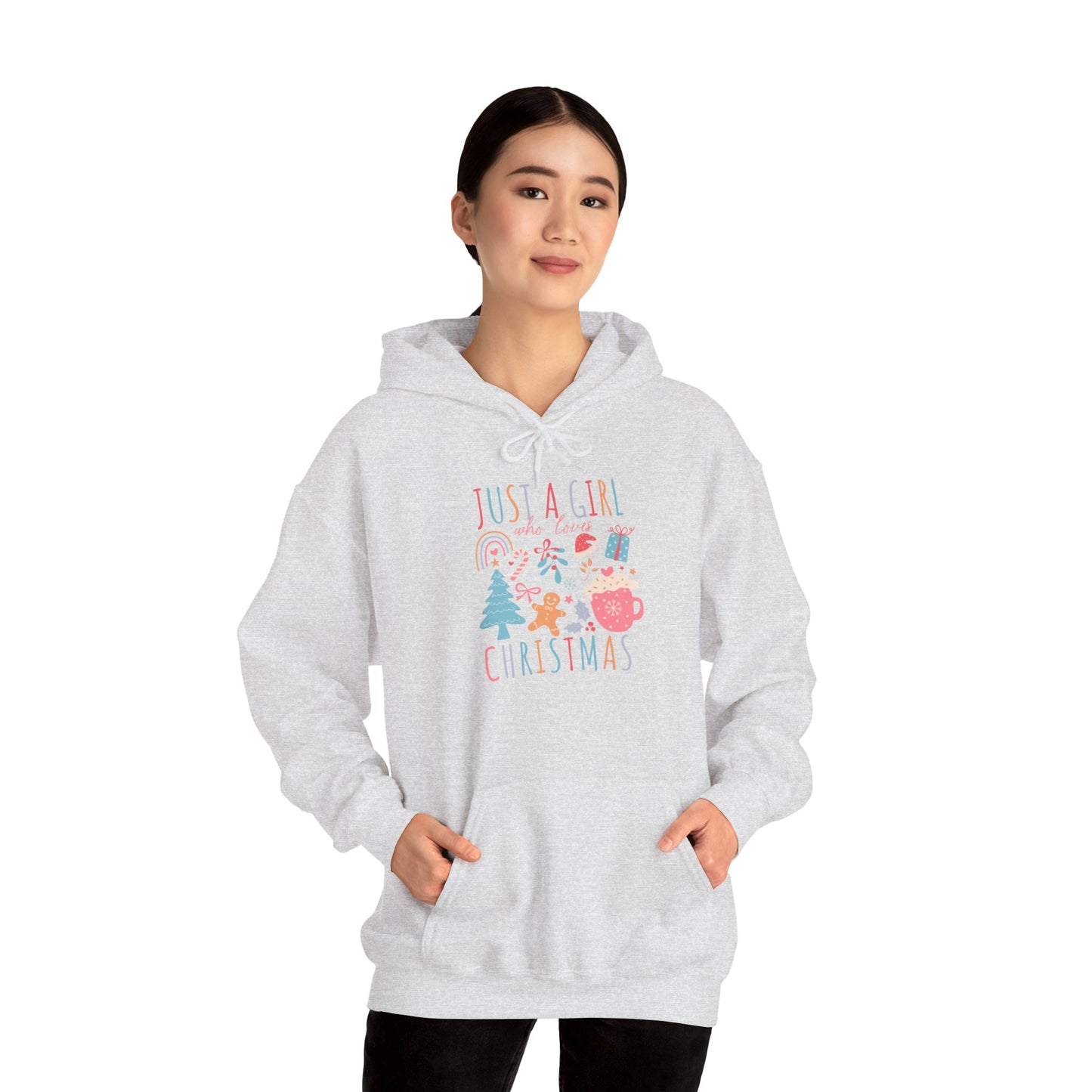 Christmas - Unisex Heavy Blend™ Hooded Sweatshirt - Just A Girl Who Loves Christmas