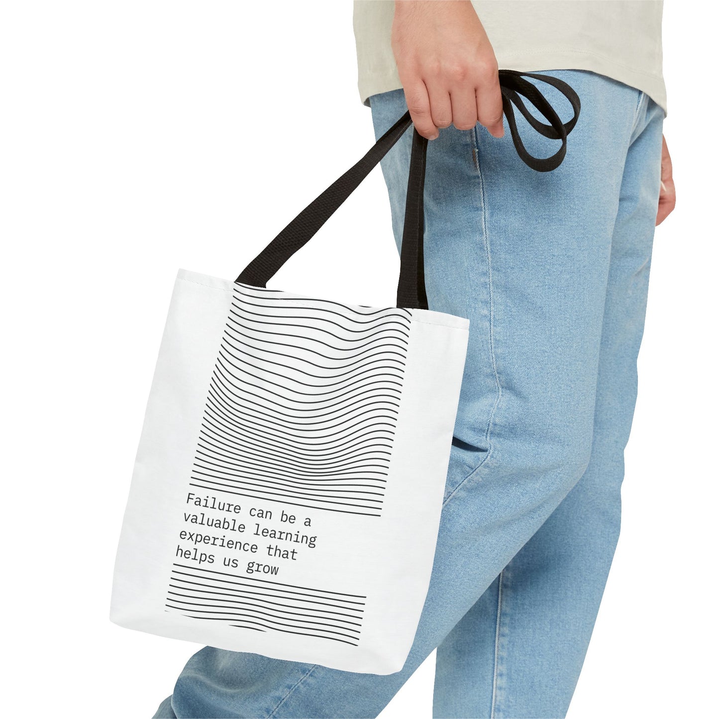 Tote Bag (AOP) - Failure Can Be A Valuable Learning Experience That Help Us Grow - White