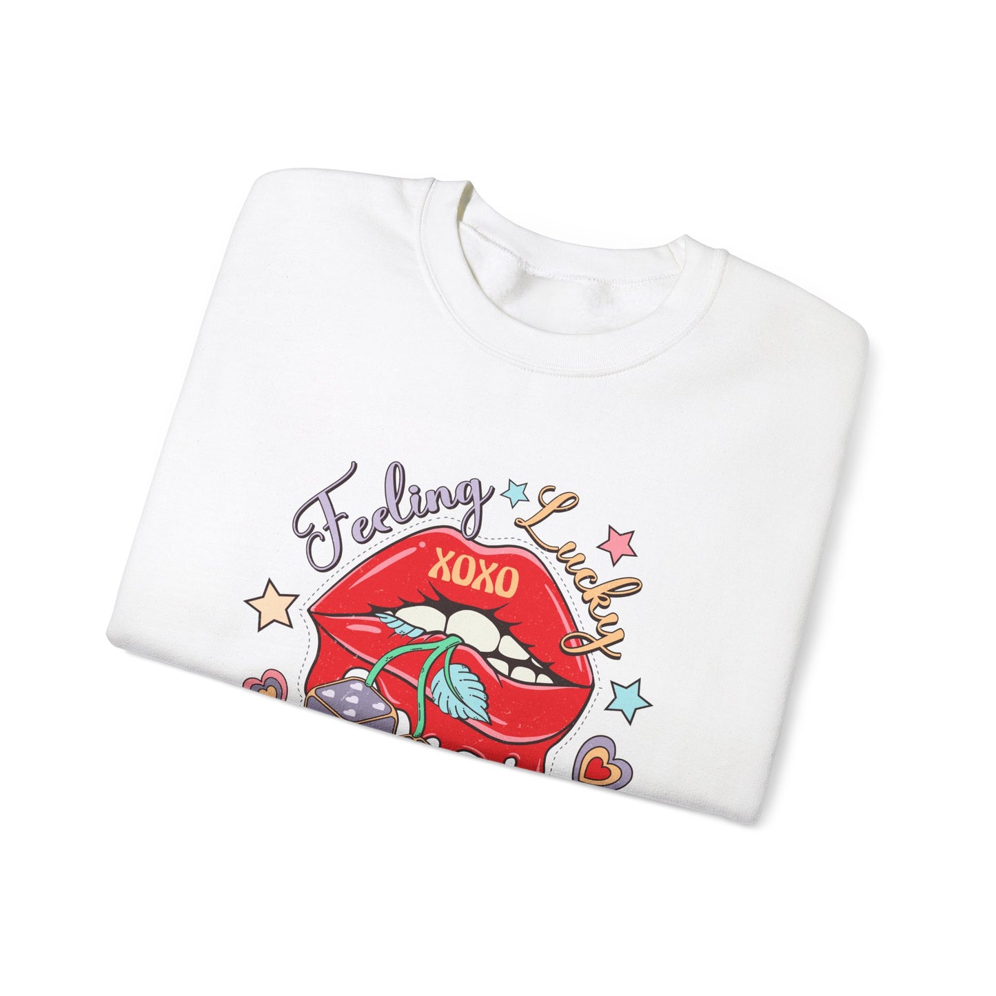 Valentine's - Unisex Heavy Blend™ Crewneck Sweatshirt - Feeling Lucky XOXO