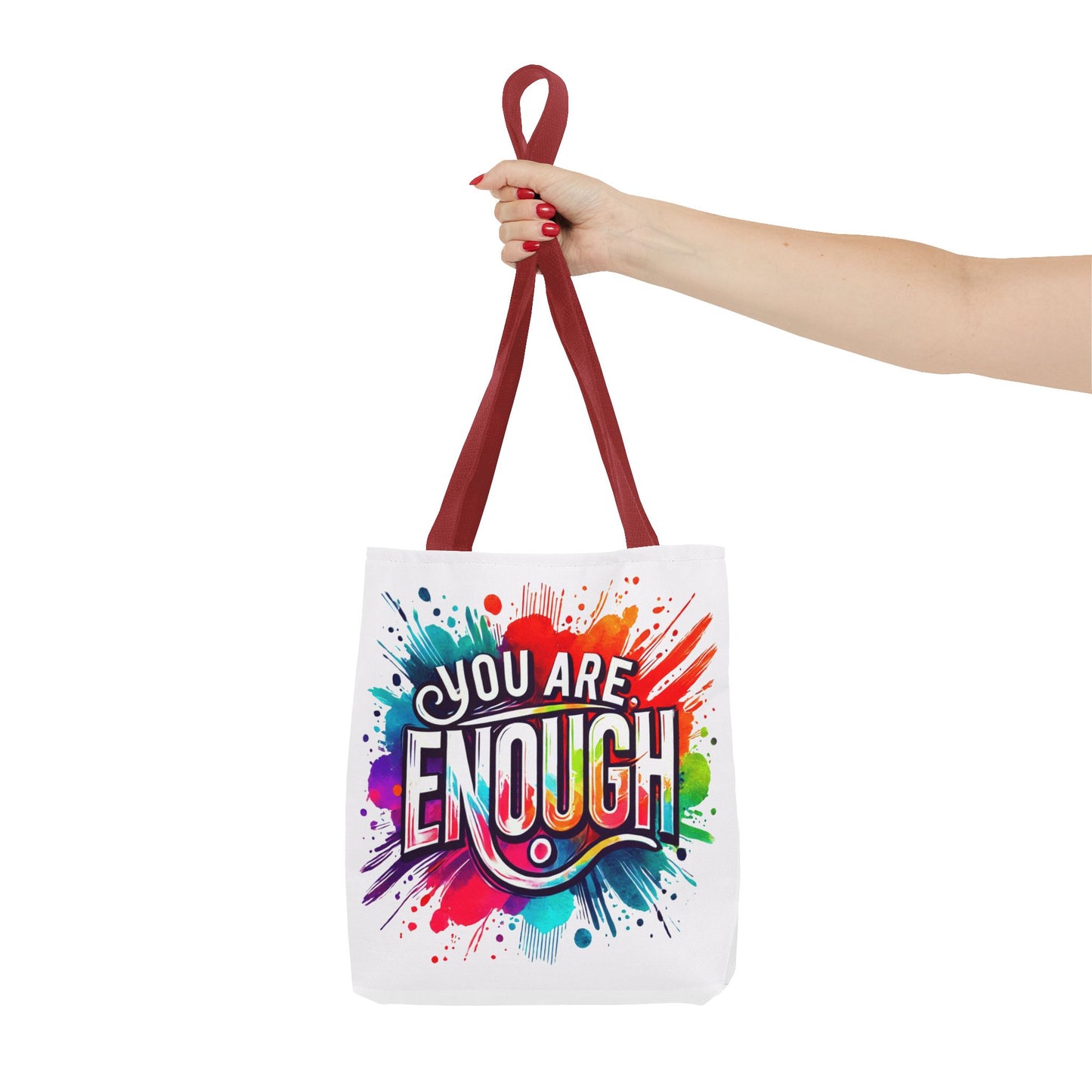 Tote Bag (AOP) - You Are Enough - White