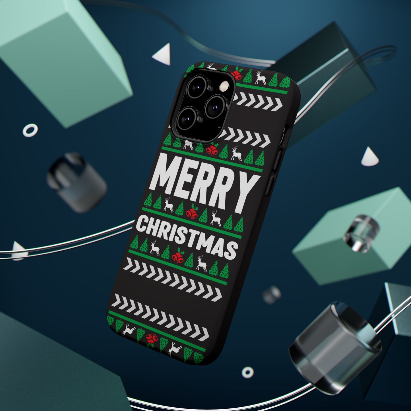 Christmas - Magnetic Tough Cases - Merry Christmas - Black & Green