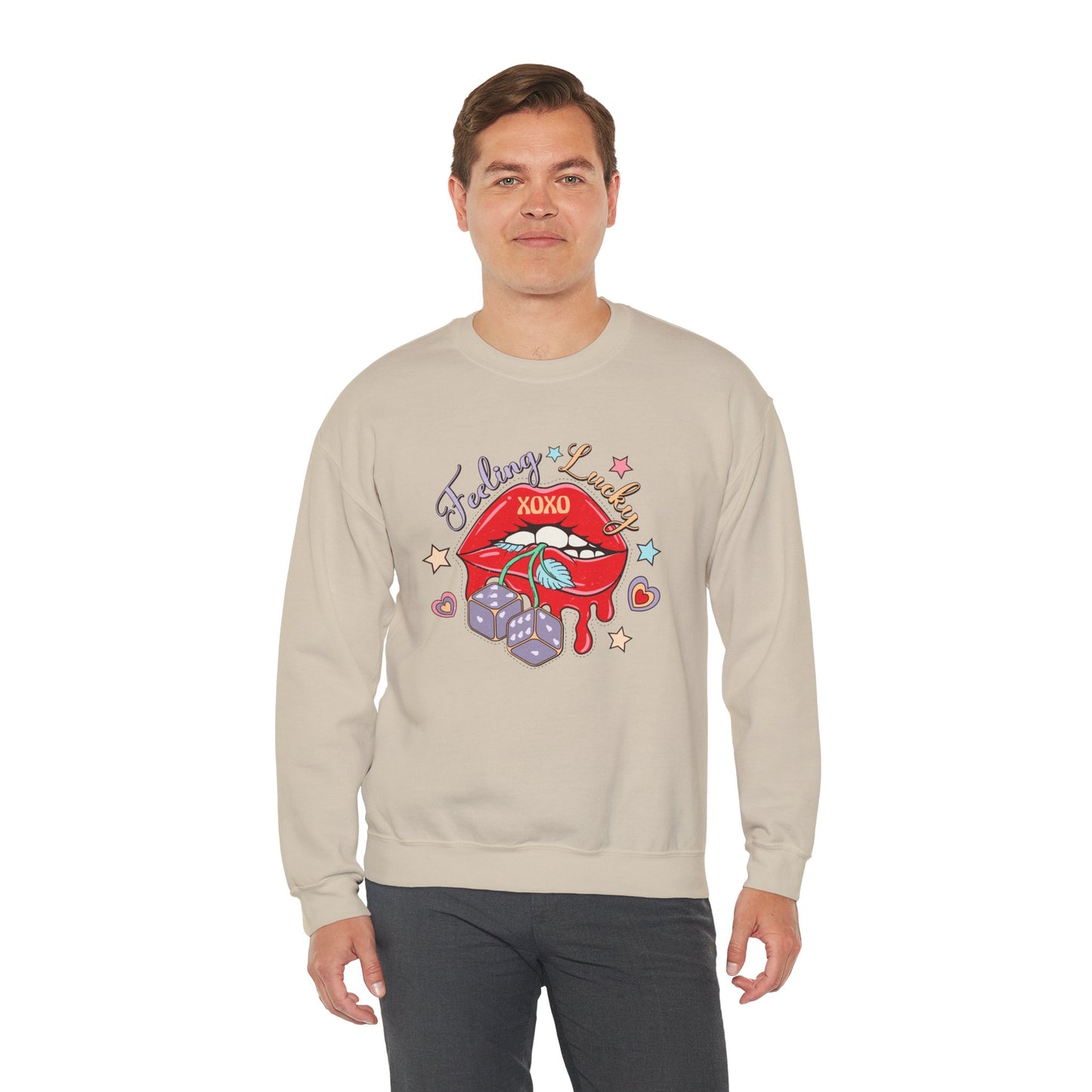 Valentine's - Unisex Heavy Blend™ Crewneck Sweatshirt - Feeling Lucky XOXO