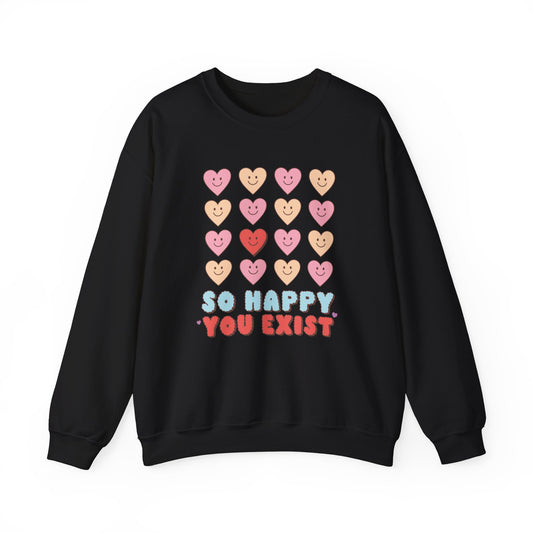 Valentine's - Unisex Heavy Blend™ Crewneck Sweatshirt - So Happy You Exist