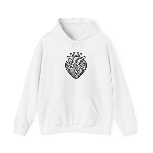 Valentine's - Unisex Heavy Blend™ Hooded Sweatshirt - Black Heart Design