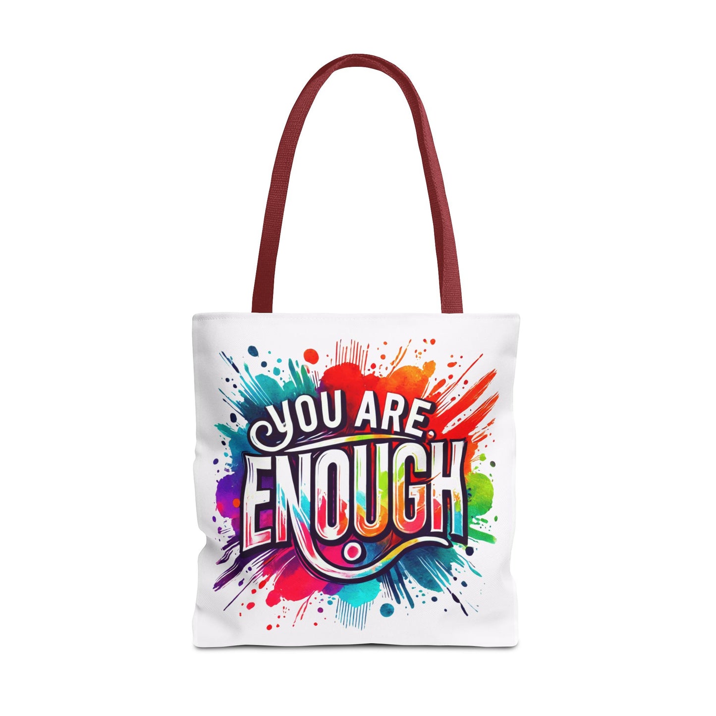 Tote Bag (AOP) - You Are Enough - White