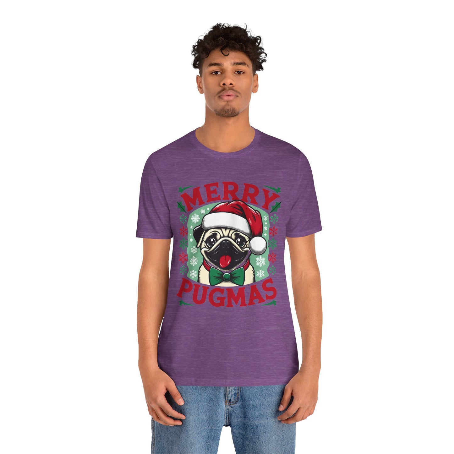 Christmas - Unisex Jersey Short Sleeve Tee - Merry Pugmas