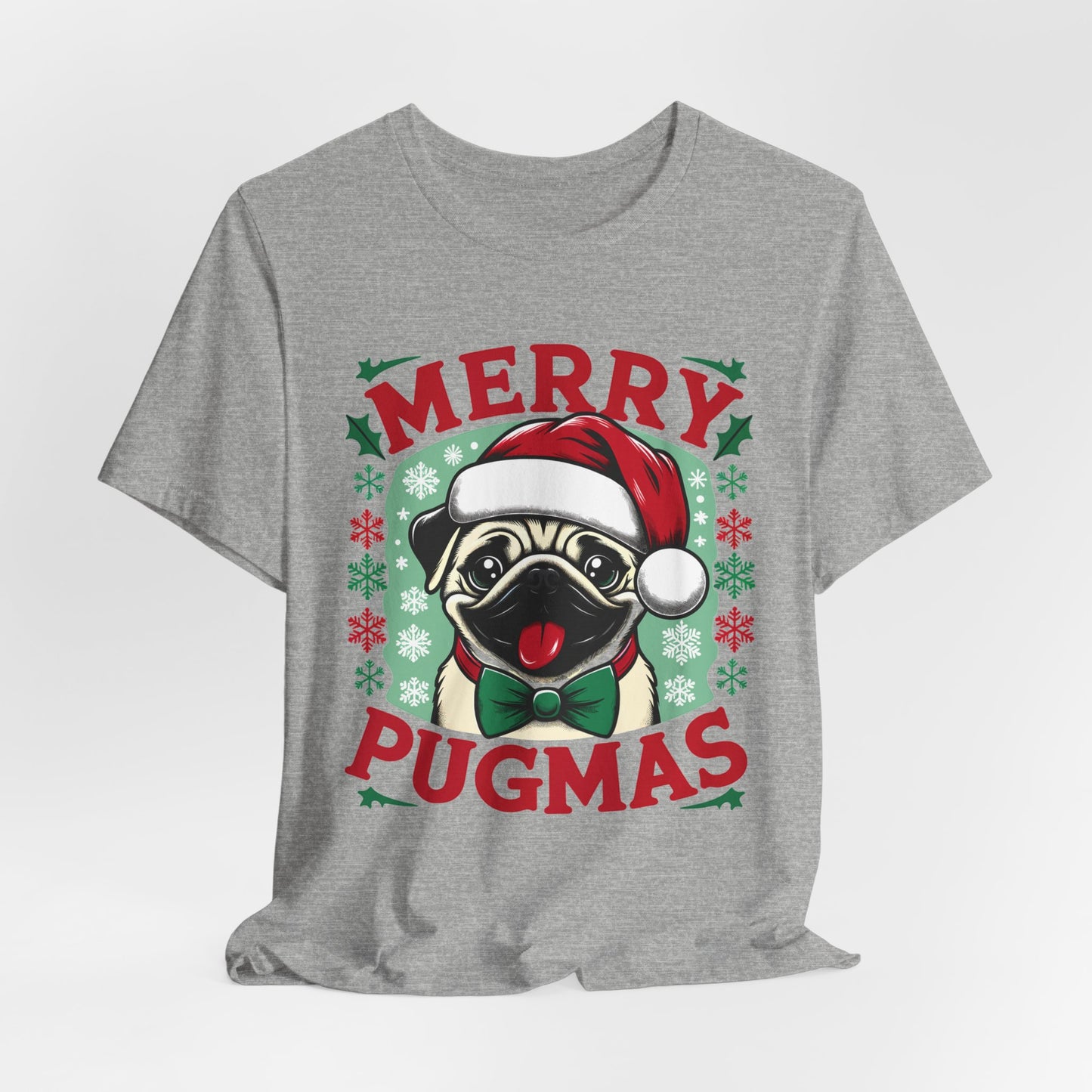 Christmas - Unisex Jersey Short Sleeve Tee - Merry Pugmas