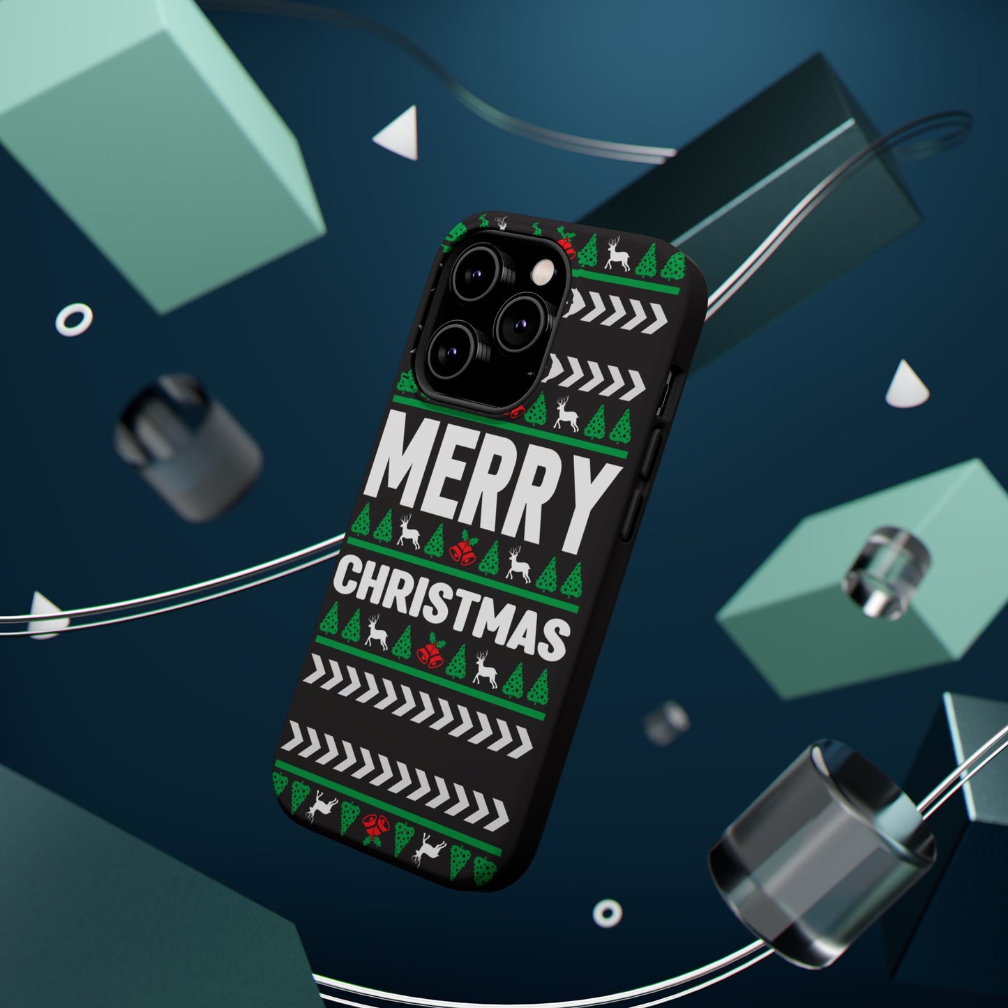 Christmas - Magnetic Tough Cases - Merry Christmas - Black & Green