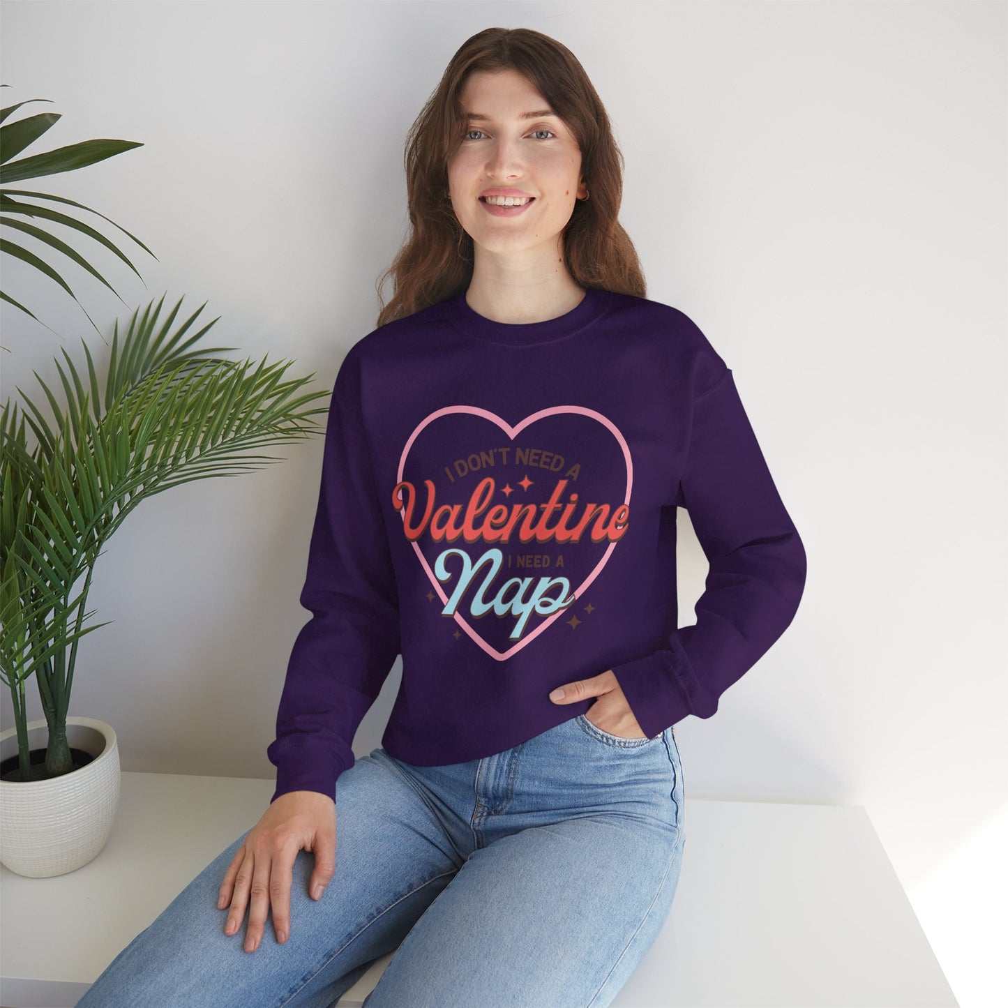 Valentine's - Unisex Heavy Blend™ Crewneck Sweatshirt - Valentine Nap