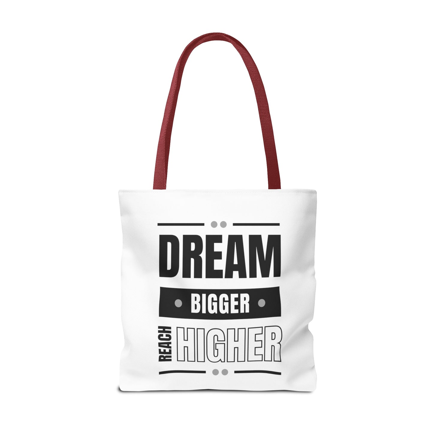 Tote Bag (AOP) - Dream Bigger Reach Higher - White