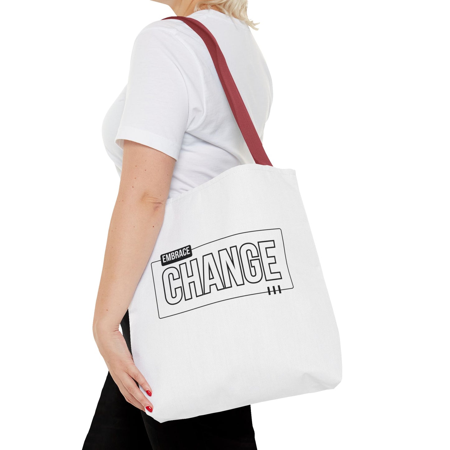 Tote Bag (AOP) - Embrace Change - White