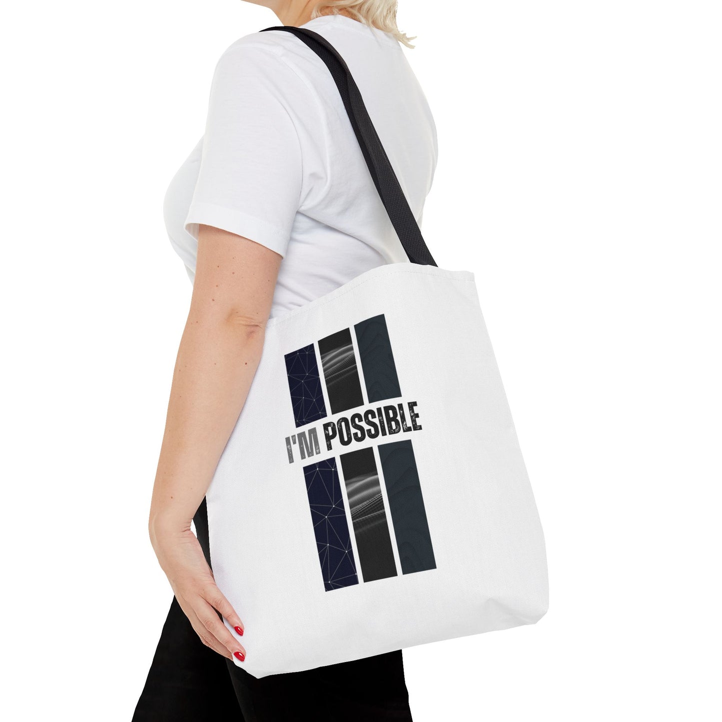 Tote Bag (AOP) - I'm Possible - White