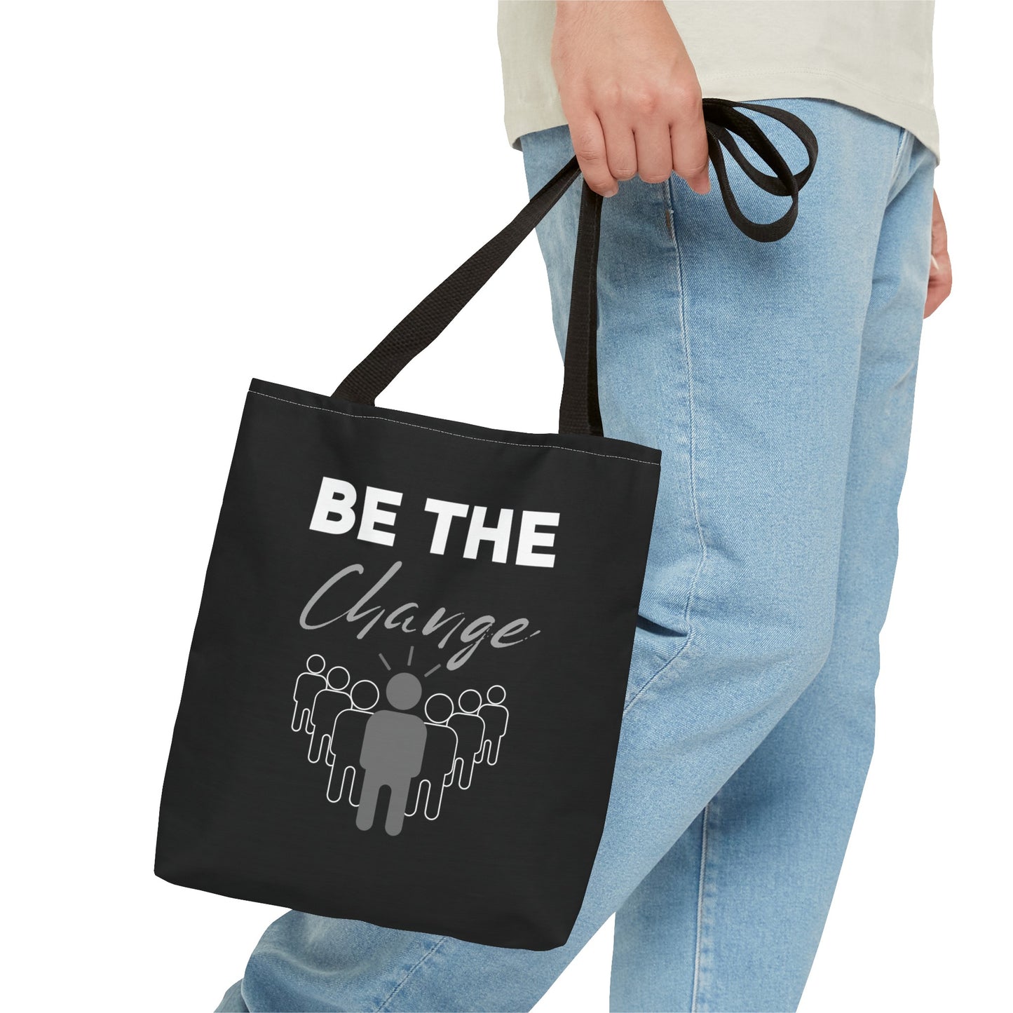 Tote Bag (AOP) - Be the Change - Black