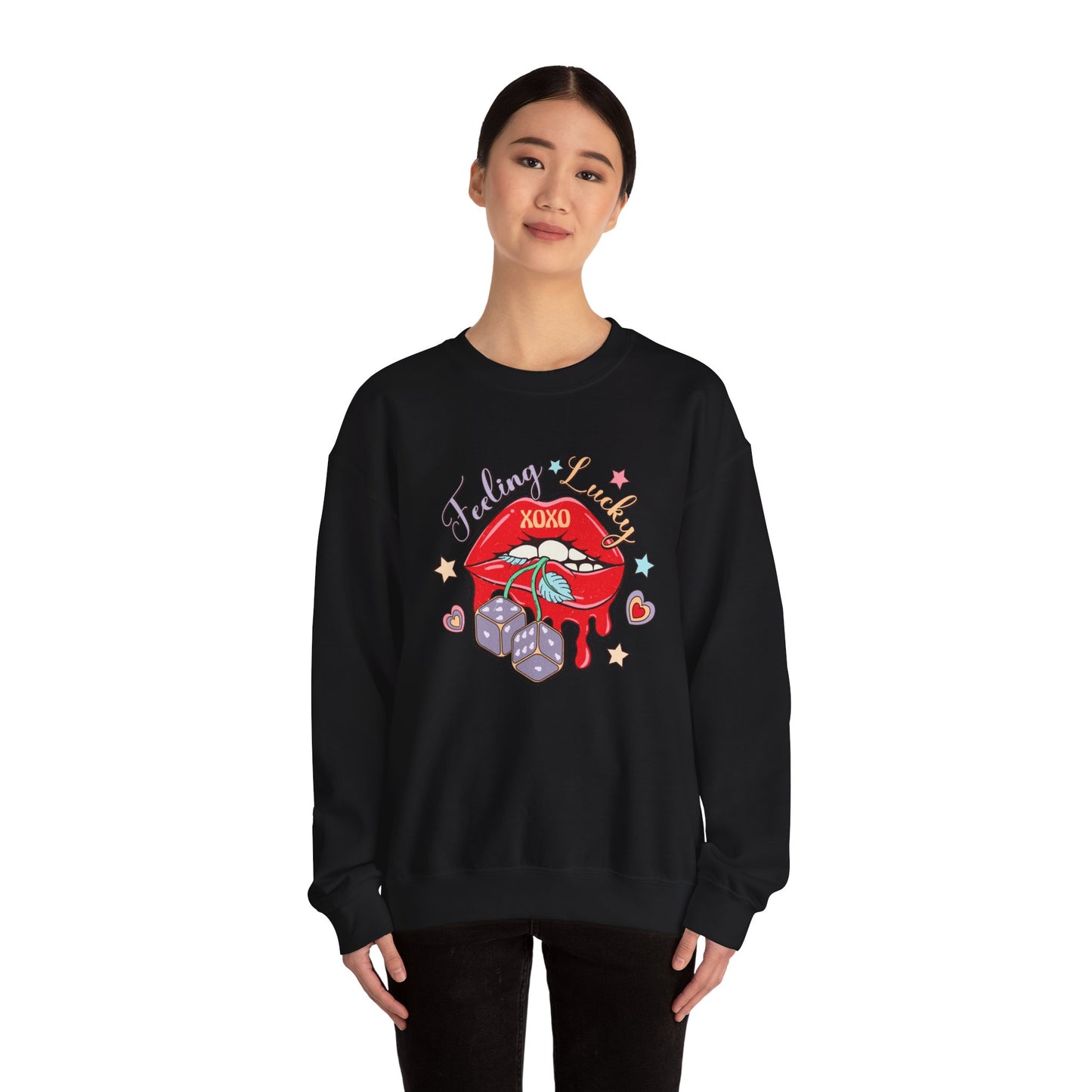 Valentine's - Unisex Heavy Blend™ Crewneck Sweatshirt - Feeling Lucky XOXO