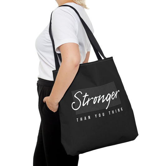 Tote Bag (AOP) - Stronger Than You Think - Black