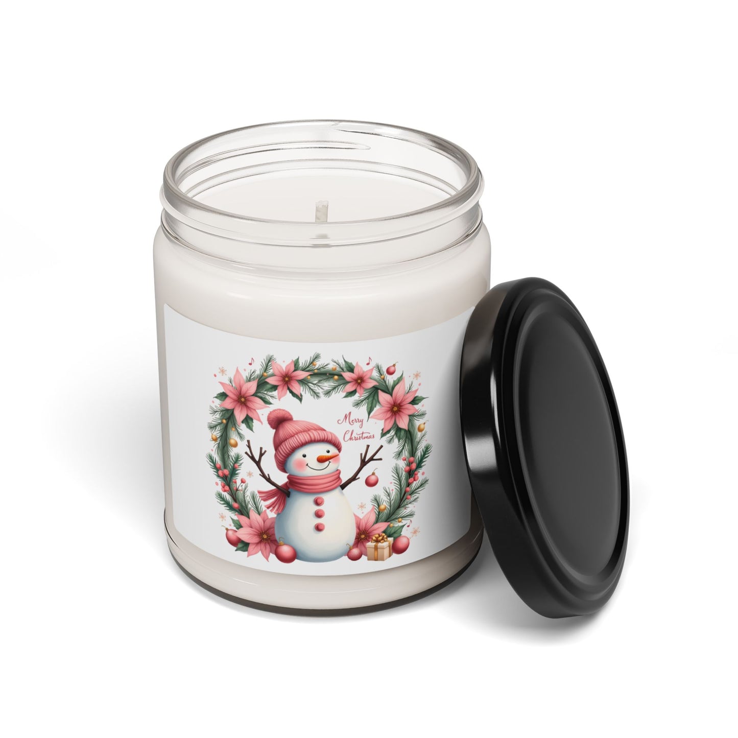 Christmas - Scented Soy Candle, 9oz - Merry Christmas Snowman